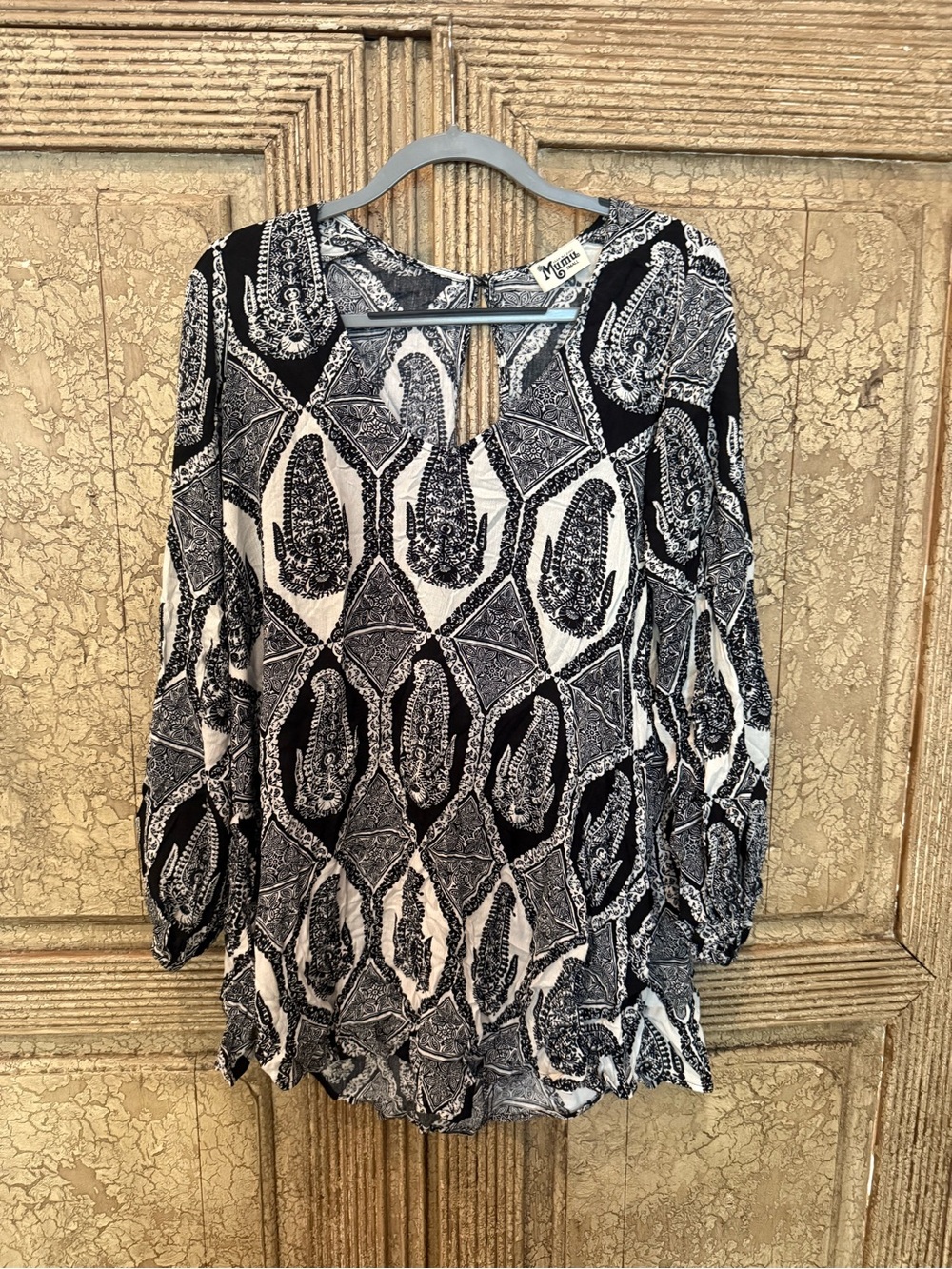 Mumu dress. Long sleeve color black and white